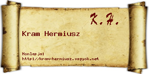 Kram Hermiusz névjegykártya